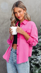 Hot Pink Button Down Jacket
