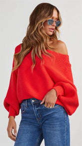 White Ribbed Knit Sweater