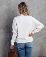 Cream Mock Neck Sweatshirt