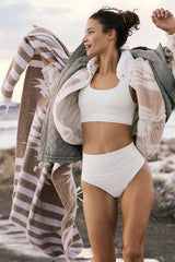 White Solid Tank Bikini Sets