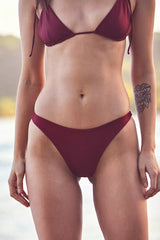 Burgundy Shoulder Tie Triangle Bikini Sets