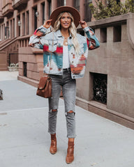 Blue Colorblocked Denim Jacket