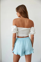 Blue Wrap Mini Skort