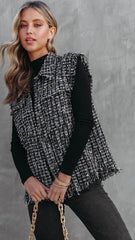 Heather Black Tweed Vest