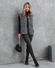 Heather Black Tweed Vest
