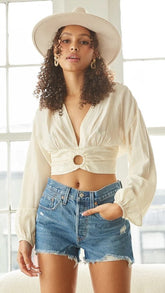 Deep Blue Denim Raw Edge Shorts