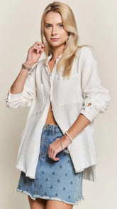 White Solid Button Down Shirt
