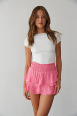 Pink Ruffle Mini Skort