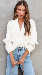 Oatmeal Button Front Cardigan