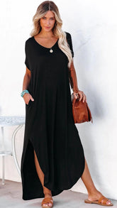Black Baggy Midi Dress