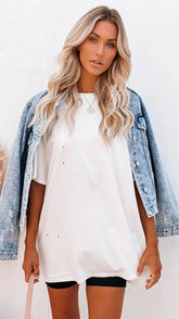 White Short Sleeves Tee