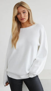 White Neat Solid Sweatshirt