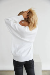 White Neat Solid Sweatshirt