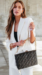 Ivory Solid Notched Lapel Blazer