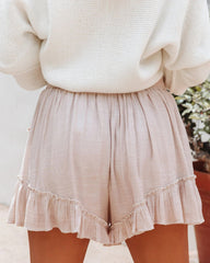 Taupe Waist Tie Mini Skort