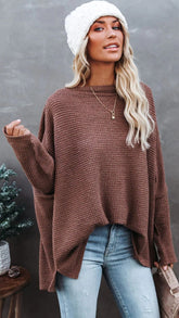 Coffee Waffle Knit Sweater