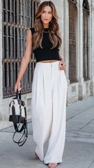 White Wide Leg Pants