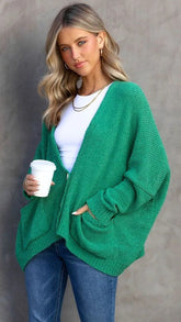 Green Button Front Cardigan