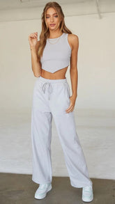 Light Grey Solid Tank Top