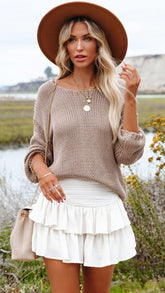 White Tiered Mini Skirt