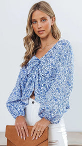 Porcelain Blue Floral Blouse