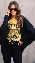 Black Batwing Open Front Cardigan