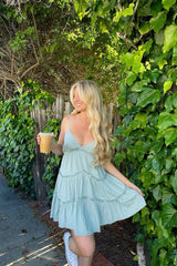 Sage Green Slip Mini Dress
