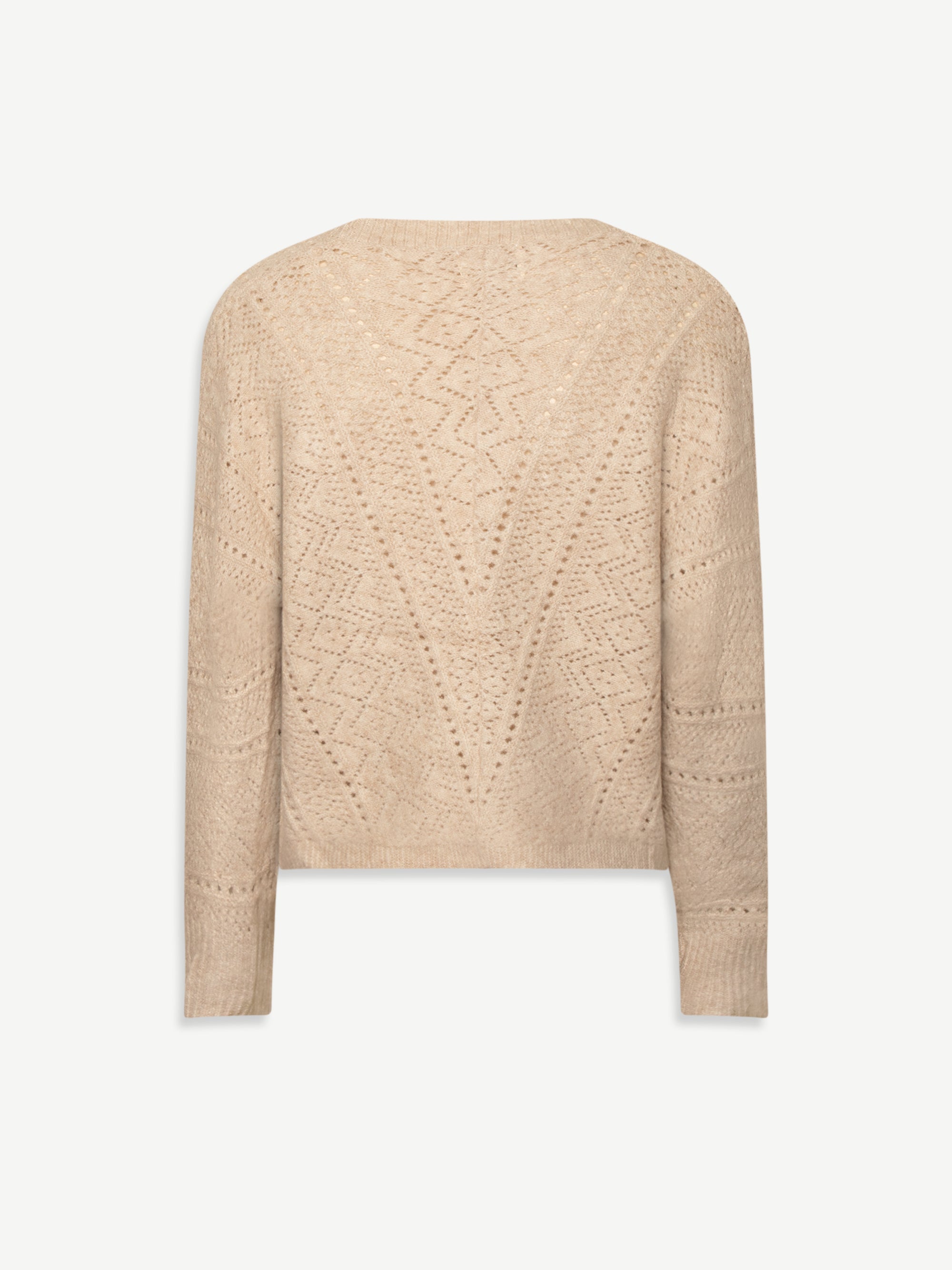 Beige Crochet Knit Cardigan