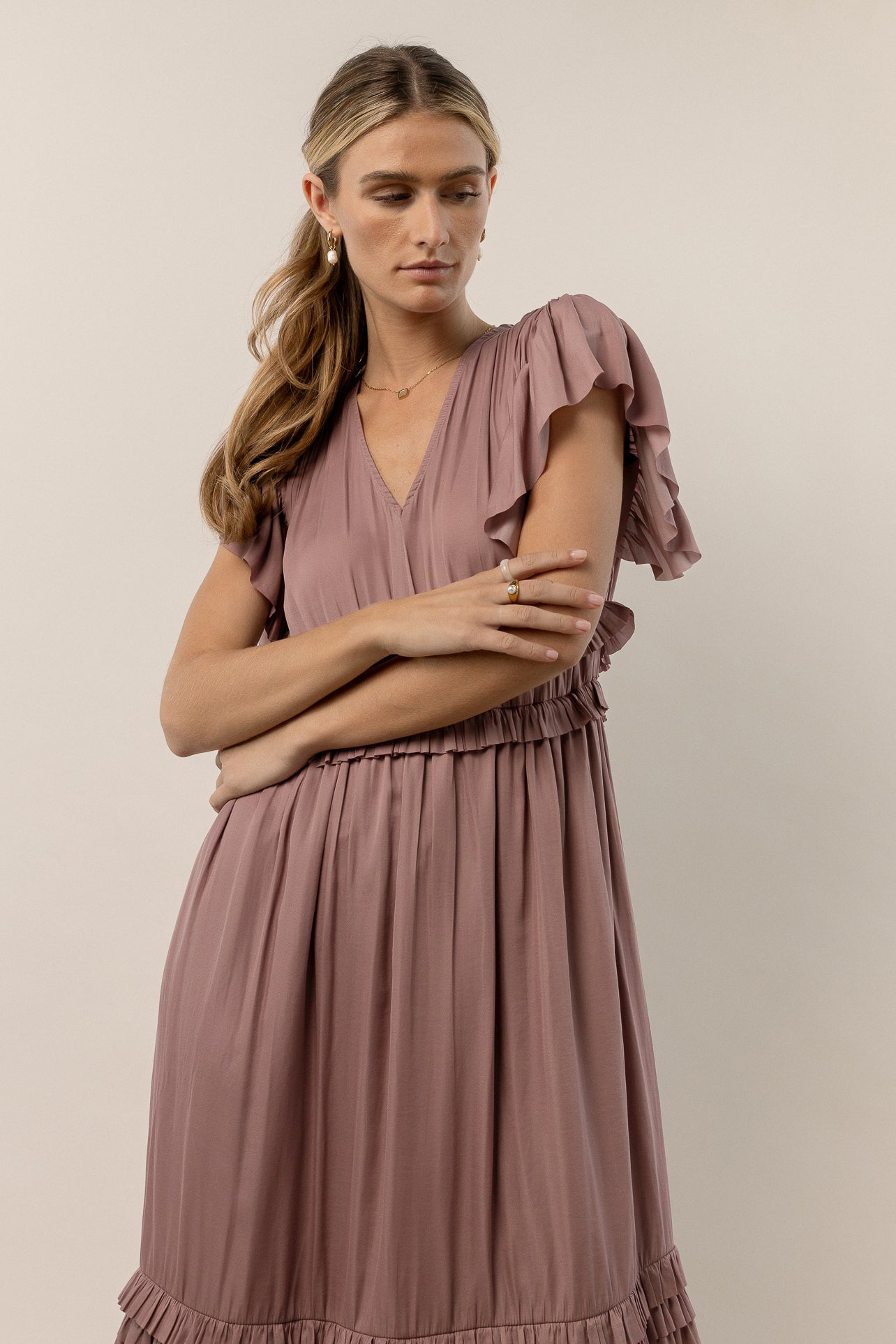 Willa Ruffle Dress in Lavender