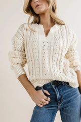 Emilia Knit Sweater in Cream