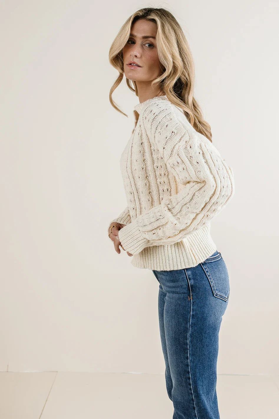 Emilia Knit Sweater in Cream