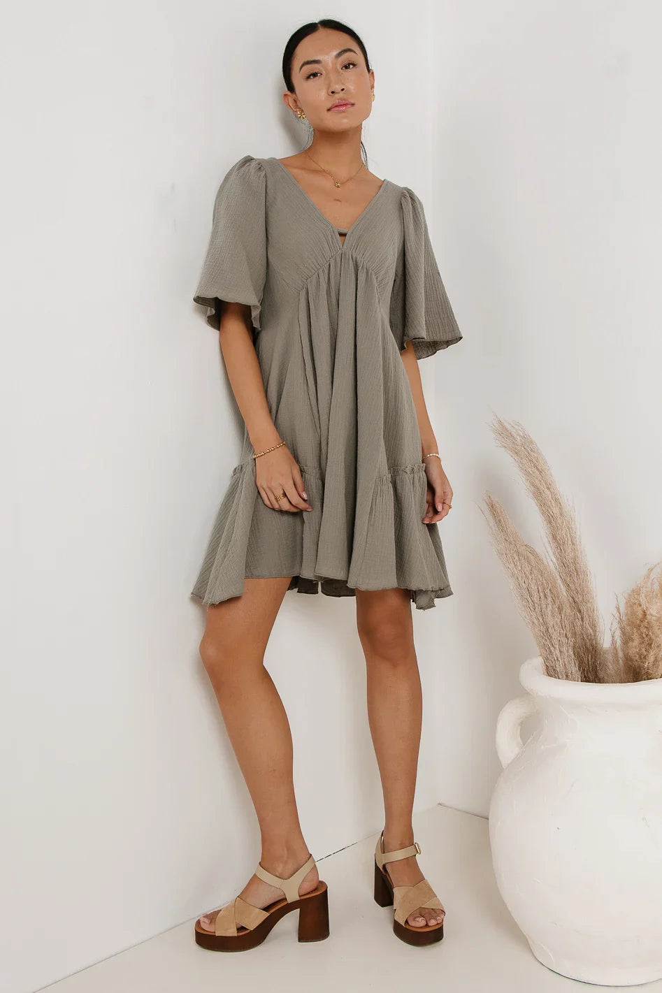 Slow It Down Mini Dress in Sage - FINAL SALE