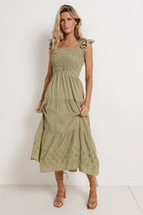 Maxton Midi Dress in Olive