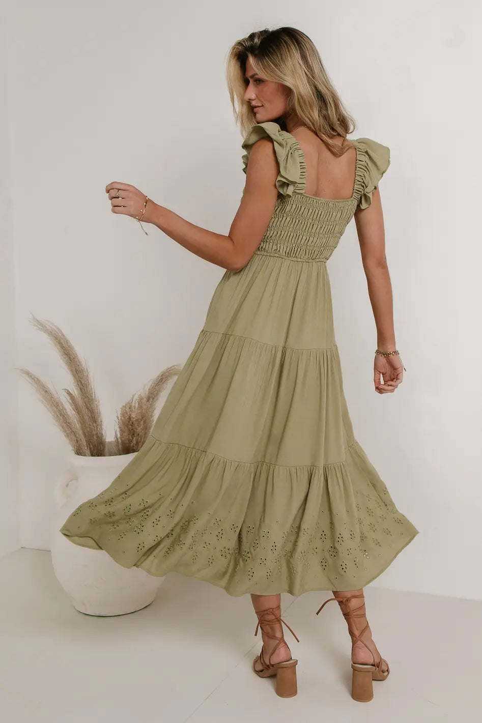 Maxton Midi Dress in Olive