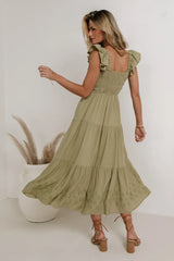 Maxton Midi Dress in Olive