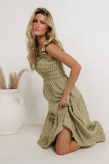 Maxton Midi Dress in Olive