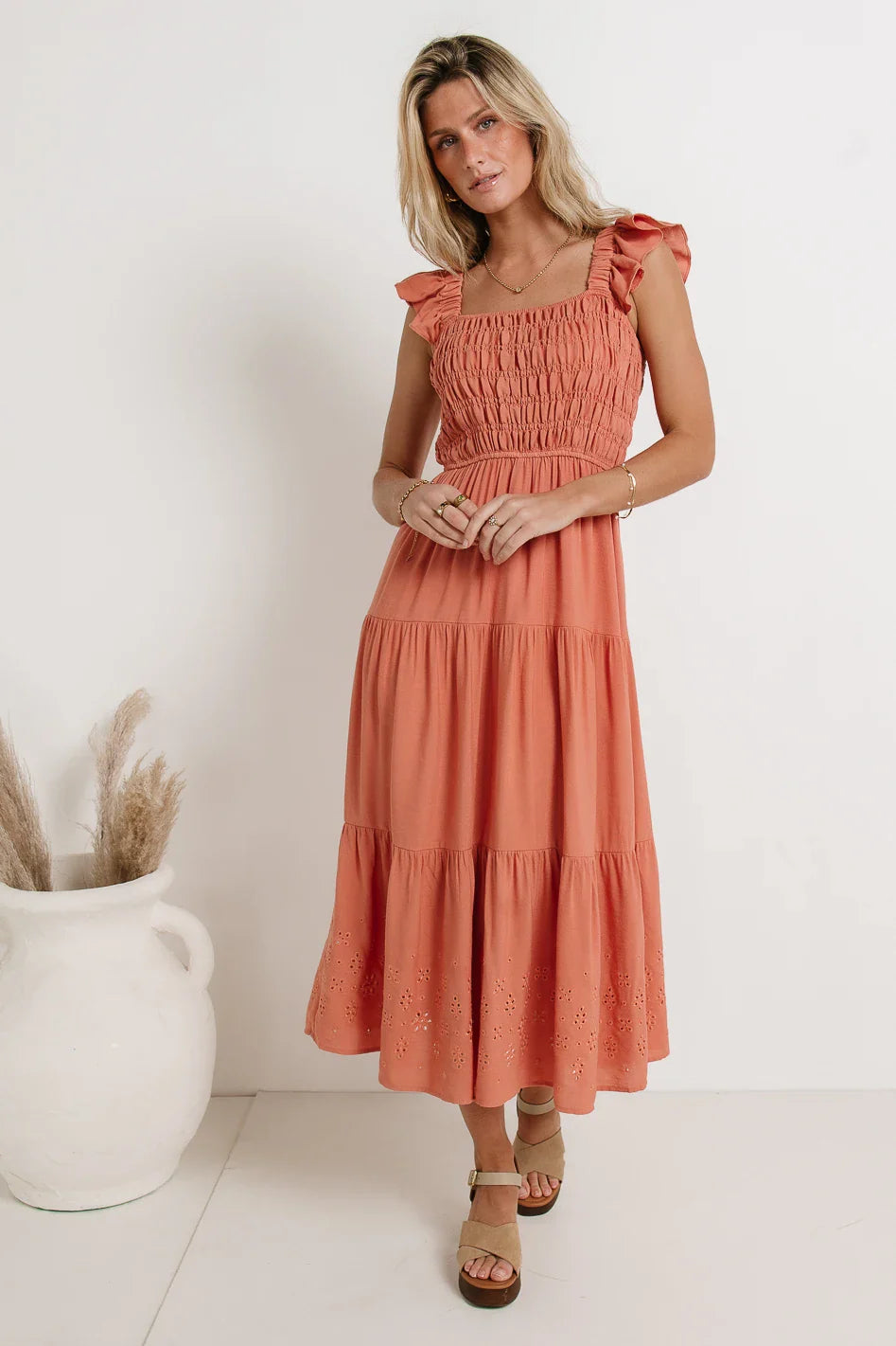 Maxton Midi Dress in Orange