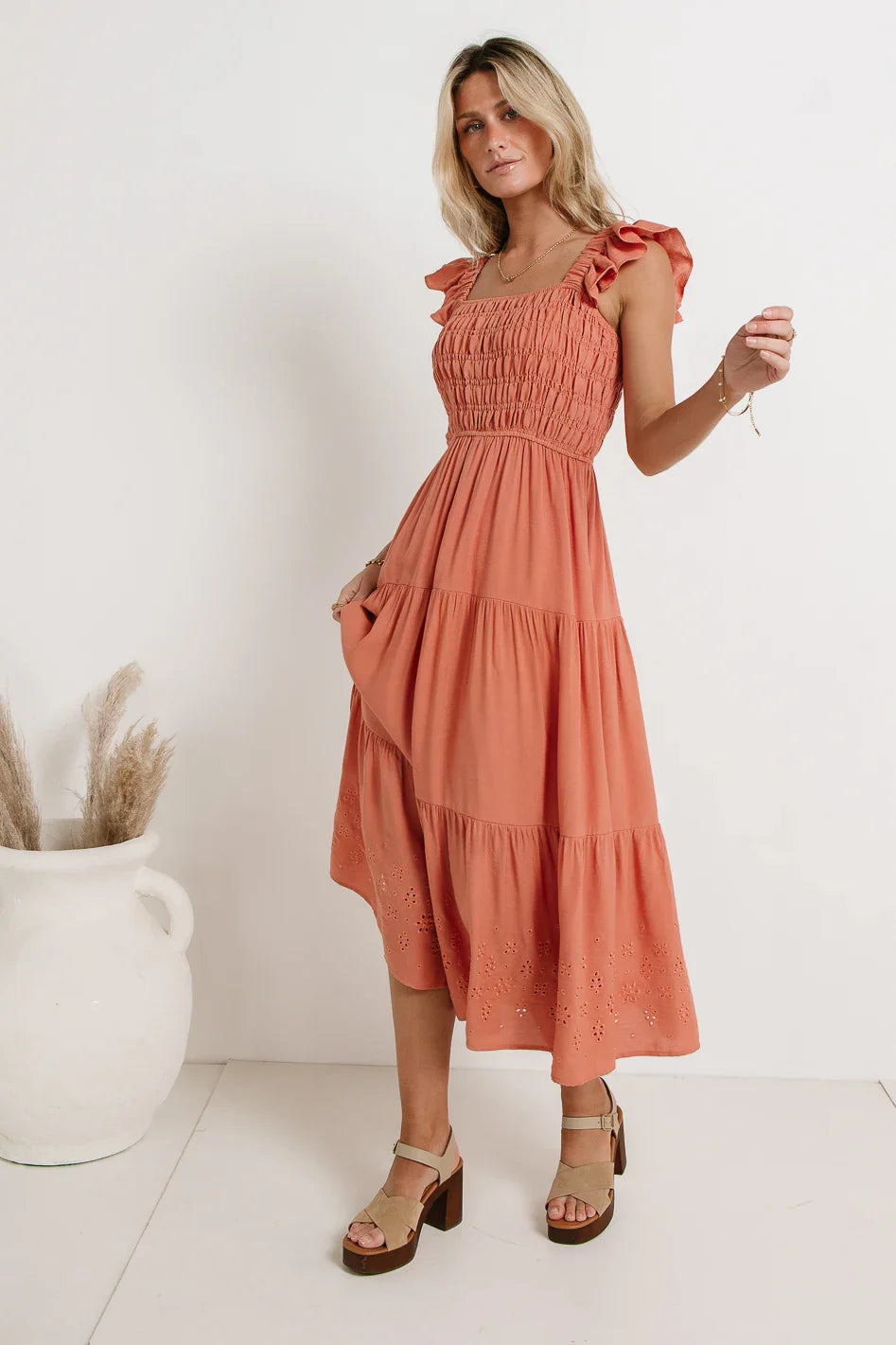 Maxton Midi Dress in Orange