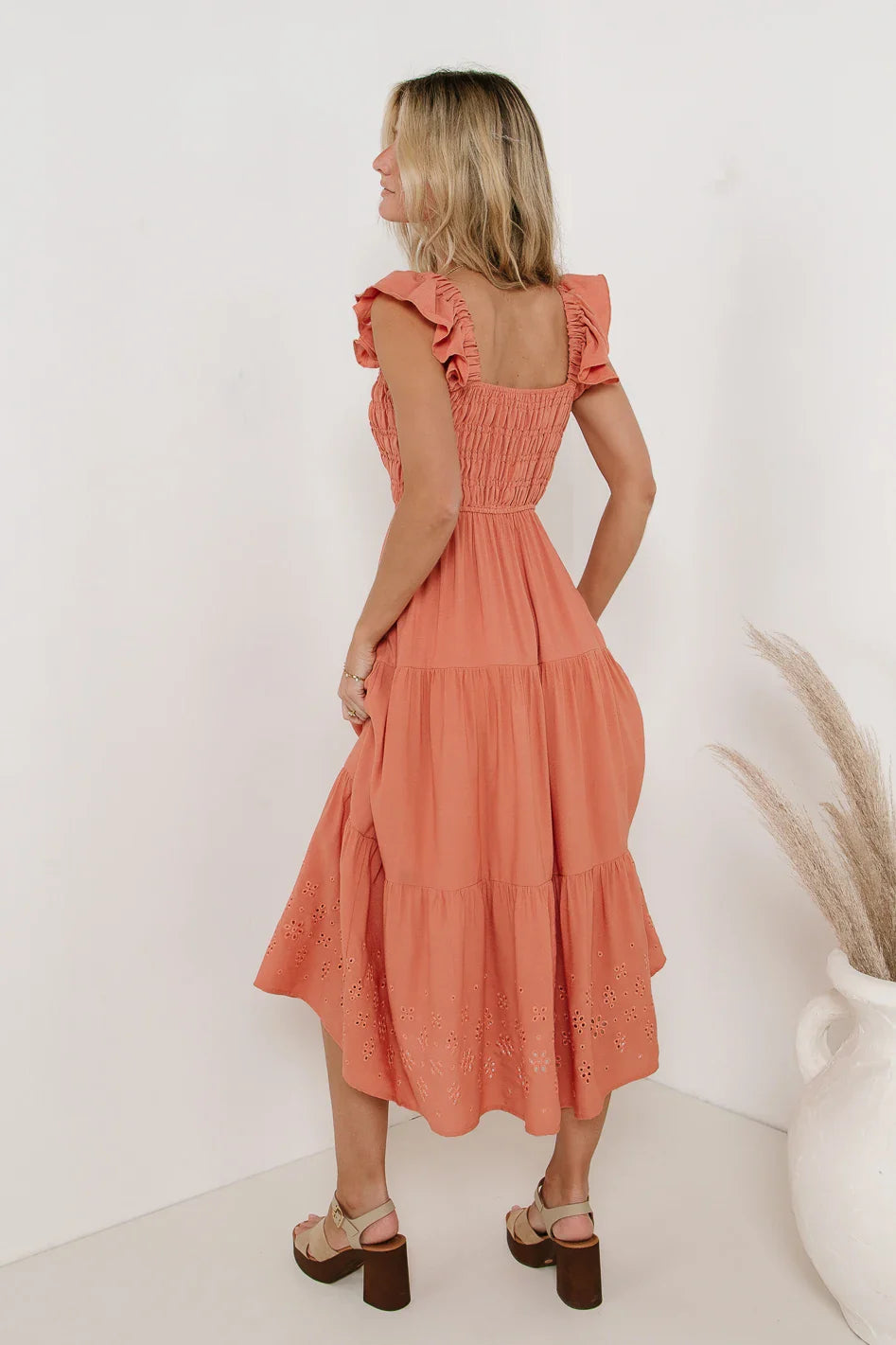 Maxton Midi Dress in Orange
