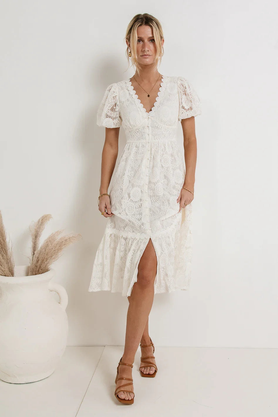 Rowan Lace Dress in White