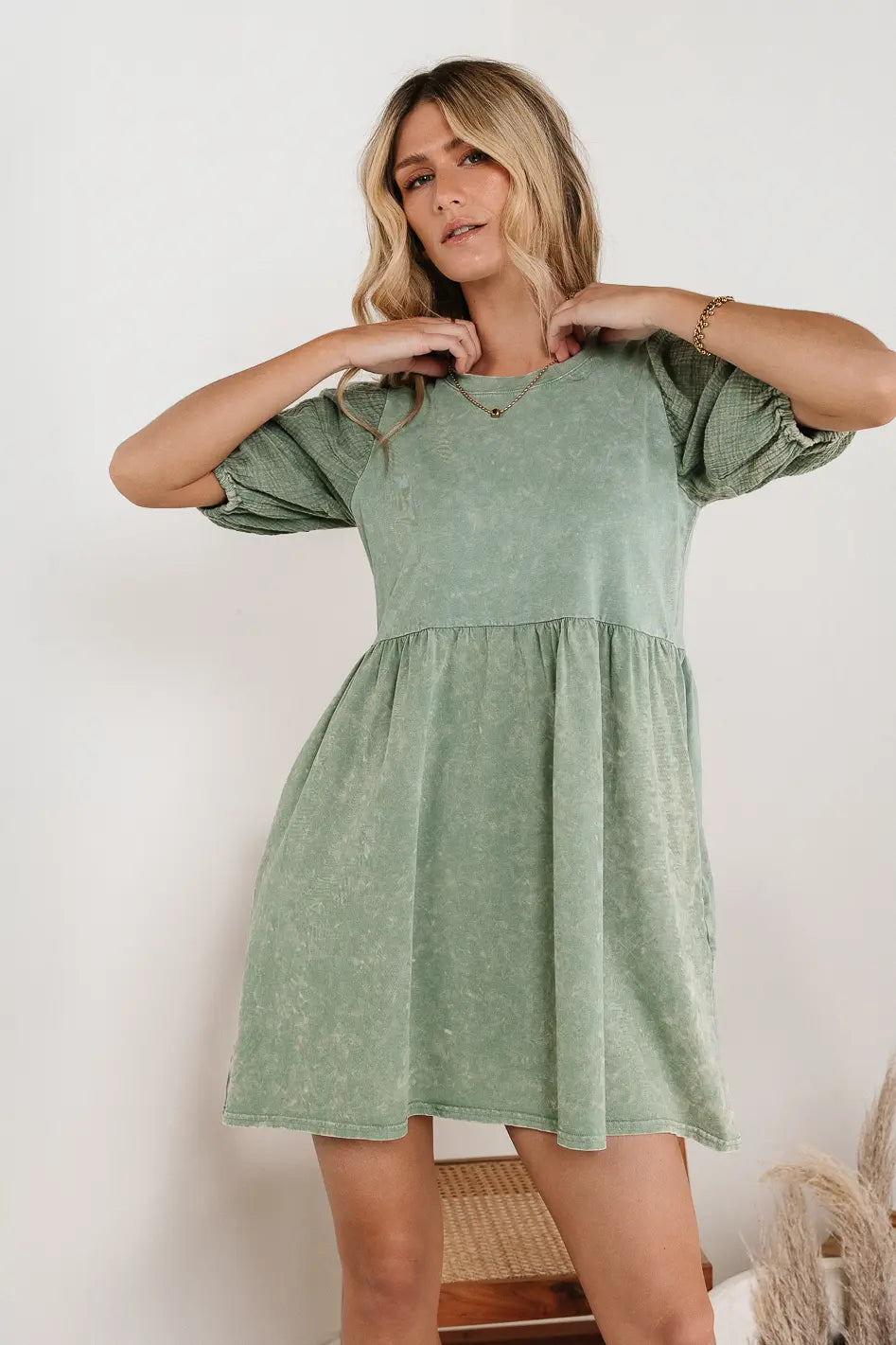 Andra Mini Dress in Sage