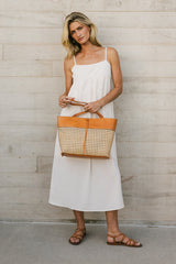 Genevieve Empire Midi Dress in Ivory
