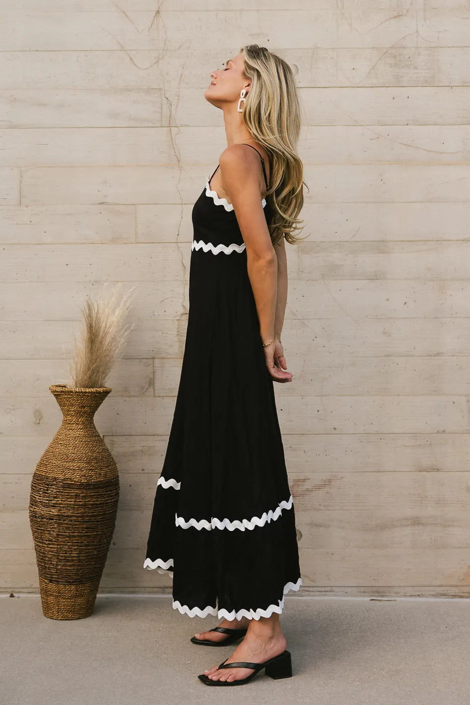 Black Slip Midi Dress
