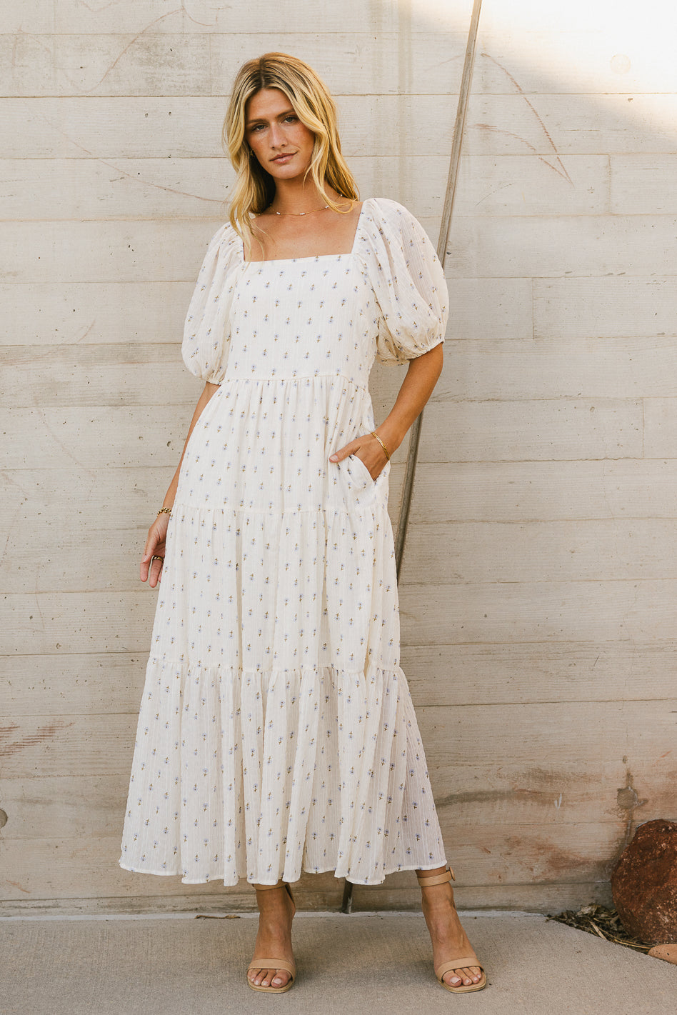 Landrie Ditsy Floral Dress in Blue