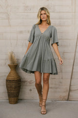 Slow It Down Mini Dress in Sage - FINAL SALE