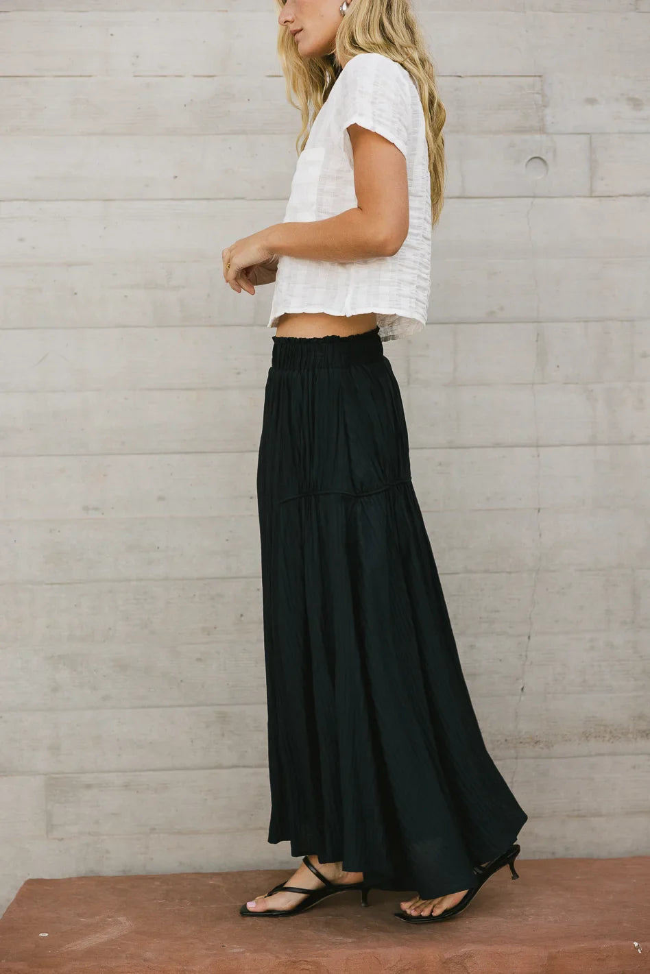 Phillipa Pleated Maxi Skirt in Navy - FINAL SALE