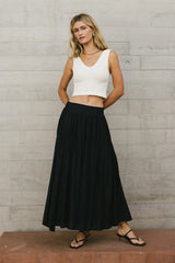 Phillipa Pleated Maxi Skirt in Navy - FINAL SALE