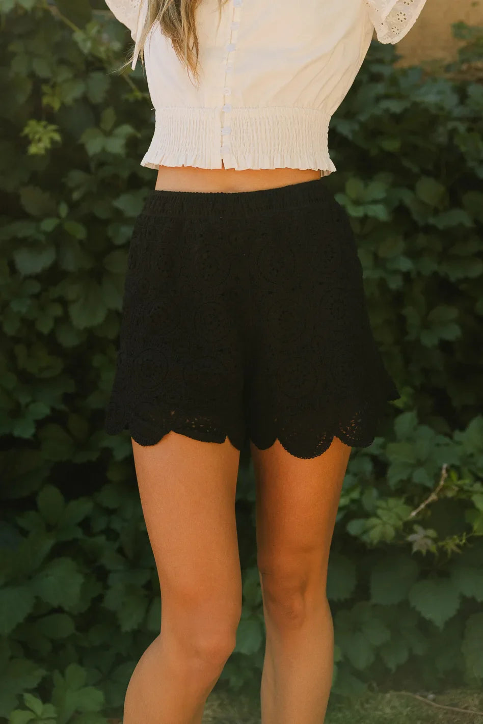 Ketsy Crocheted Shorts in Black