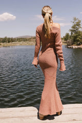 Grove Ribbed Maxi Dress in Clay