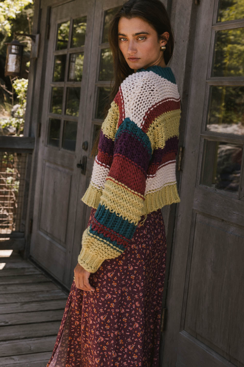 Tennyson Striped Sweater in Green